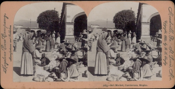 Stereo Foto Cuernavaca Mexiko, Salzmarkt, Keystone View Company