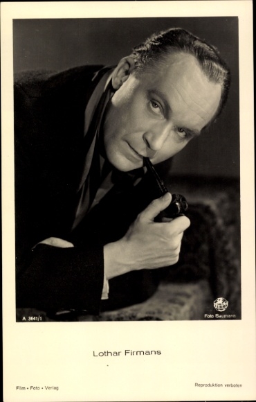 Ak Schauspieler Lothar Firmans, Portrait mit Pfeife, Autogramm