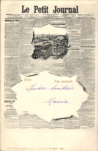 Zeitungs Ak Paris, Gesamtansicht, Zeitung  Le Petit Journal