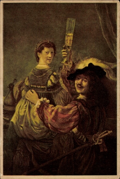 Künstler Ak Rembrandt van Rijn, Rembrandt mit Saskia