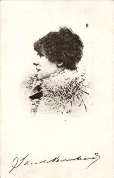 Ak Schauspielerin Sarah Bernhardt, Portrait, Profilansicht