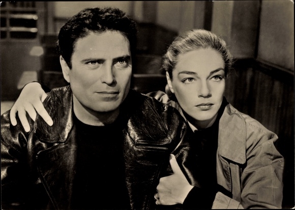 Ak Schauspieler Simone Signoret und Raf Vallone, Therese Raquin, Portrait