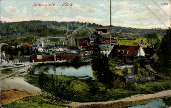 Ak Silberhütte Harzgerode am Harz, Gesamtansicht
