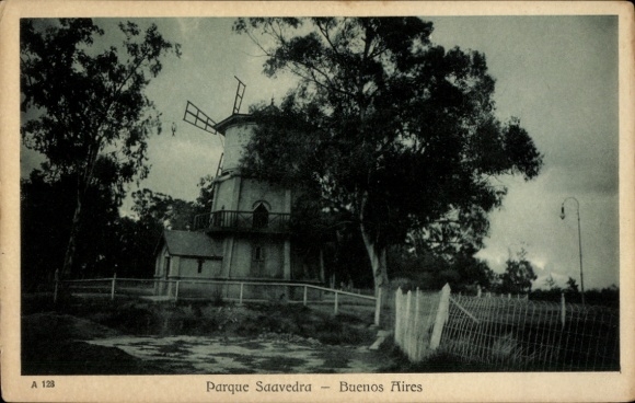 Ak Buenos Aires Argentinien, Parque Saavedra, Windmühle
