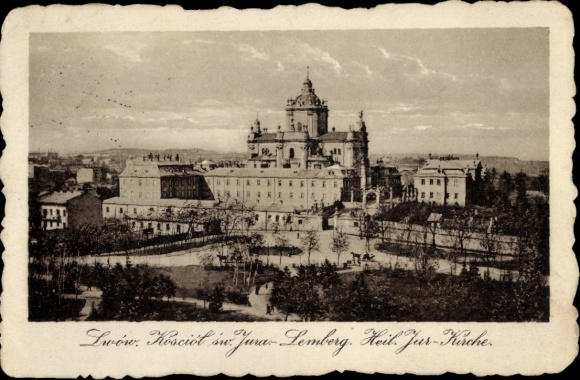 Ak Lwiw Lwów Lemberg Léopol Ukraine,  Kościół w Jura Lemberg, Heil. Jur-Kirche,  Ansicht