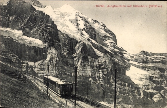 Ak Kanton Bern, Jungfraubahn mit Silberhorn