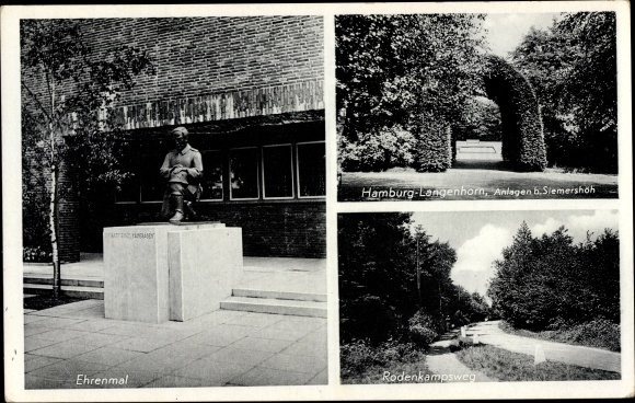 Ak Hamburg Nord Langenhorn, Ehrenmal, Anlagen b. Siemershöh, Rodenkampsweg
