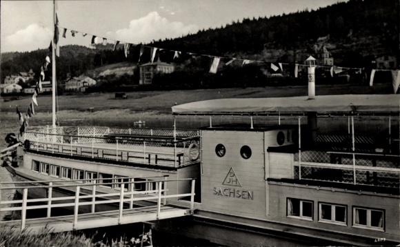 Ak Pötzscha Wehlen an der Elbe Sachsen, Schwimmende Jugendherberge Sachsen, DJH