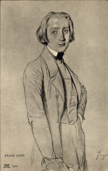 Künstler Ak Ingres, J. A. D., Franz Liszt, Liszt Ferencz, Österreichisch-ungarischer Komponist