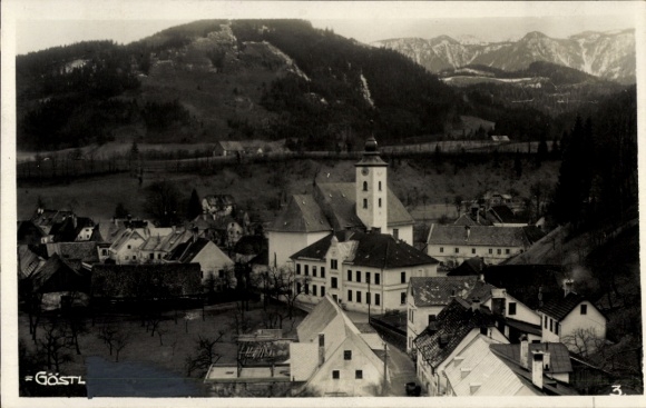 Foto Ak Göstling an der Ybbs in Niederösterreich, Teilansicht, Kirche