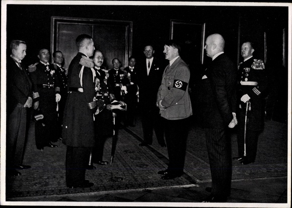 Sammelbild Adolf Hitler, Japanische Marineabordnung, Reichskanzlei 1934, Sammelwerk Nr. 15 Bild 78