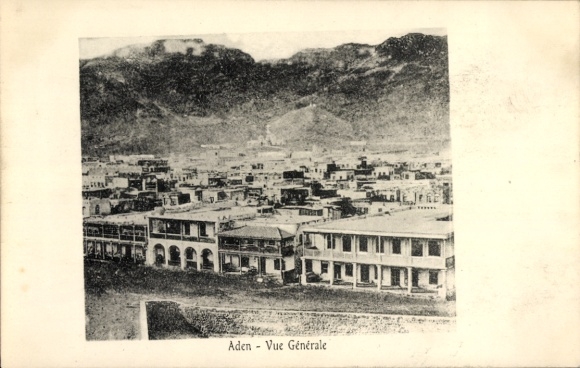 Ak Aden Jemen,  allgemeine Ansicht, Stadtansicht, Berge im Hintergrund