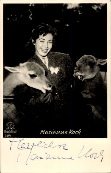 Ak Schauspielerin Marianne Koch, Portrait, Autogramm