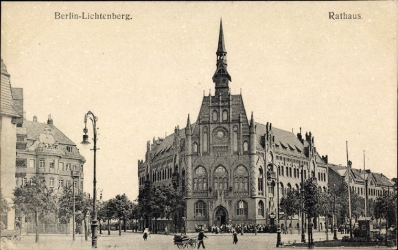 Ak Berlin Lichtenberg, Rathaus