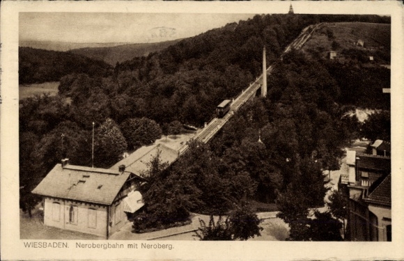 Ak Wiesbaden in Hessen, Nerobergbahn mit Neroberg
