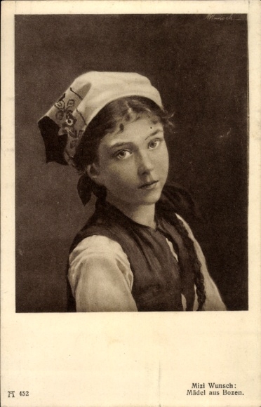 Künstler Ak Wunsch, Mizi, Mädel aus Bozen
