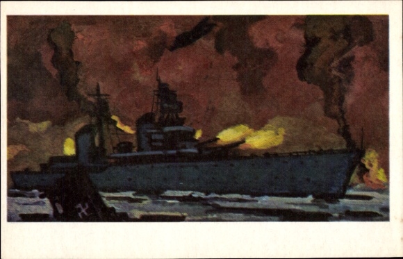 Künstler Ak Sowjetisches Kriegsschiff, Kreuzer Kirow
