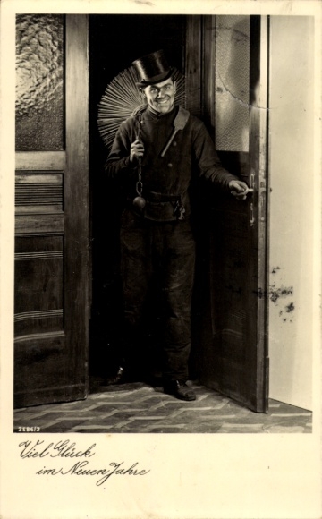 Ak Glückwunsch Neujahr, Schornsteinfeger