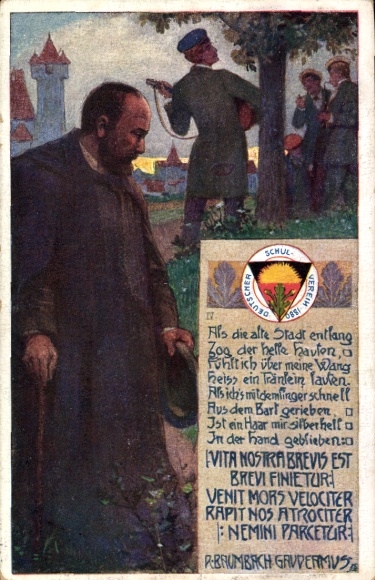 Studentika Künstler Ak Baumbach Gaudeamus Nr. 4, Deutscher Schulverein Nr. 239