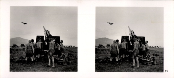 Stereo Raumbild Foto Fliegen und Siegen Nr. 71, Flak in Griechenland
