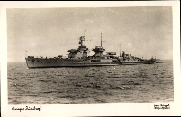 Ak Deutsches Kriegsschiff, Nürnberg, Kreuzer, Kriegsmarine