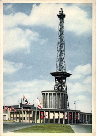 Ak Berlin Charlottenburg Westend, Funkturm, color