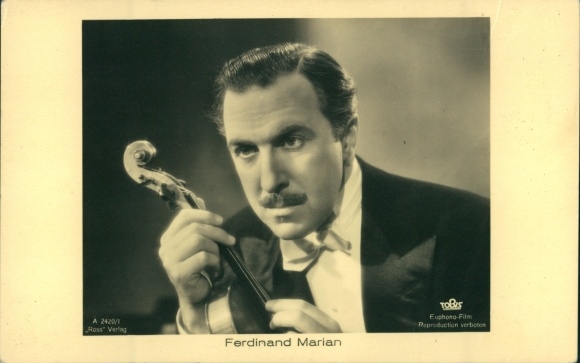 Ak Schauspieler Ferdinand Marian, Portrait, Geige