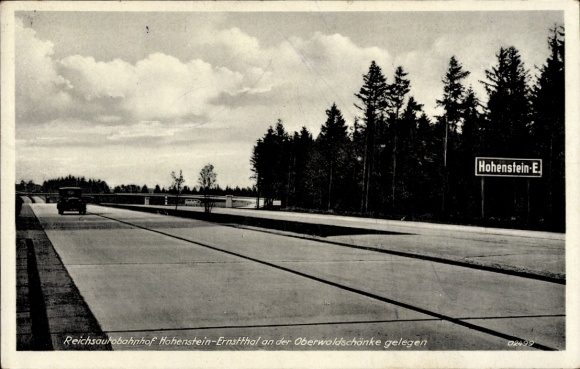 Ak Hohenstein Ernstthal Landkreis Zwickau, Reichsautobahn, Automobil