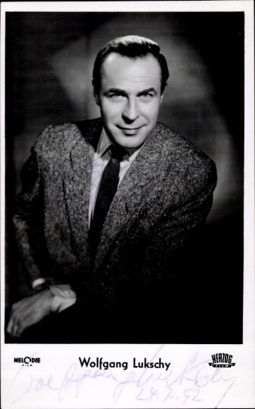 Ak Schauspieler Wolfgang Lukschy, Portrait, Krawatte