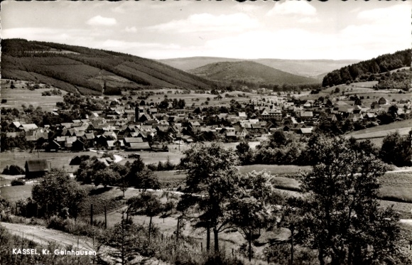 Ak Dorf Kassel (Kreis Gelnhausen) Biebergemünd Hessen, Gesamtansicht