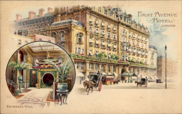 Litho London City, First Avenue Hotel, Eingangshalle