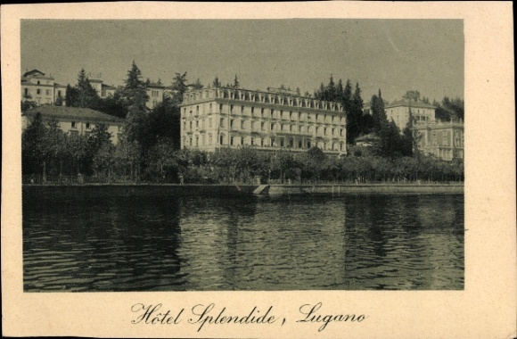 Ak Lugano Kanton Tessin Schweiz, Hotel Splendide