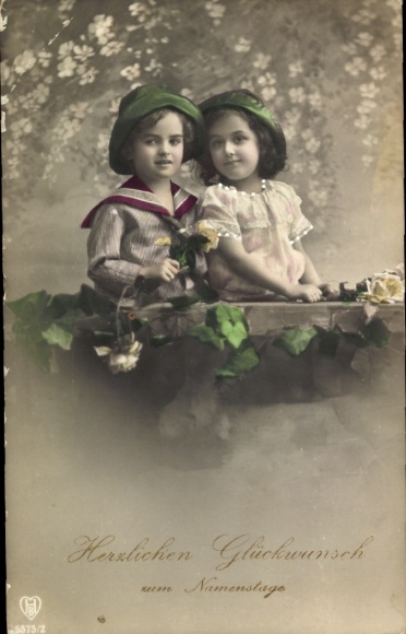 Ak Glückwunsch Namenstag, Kinder