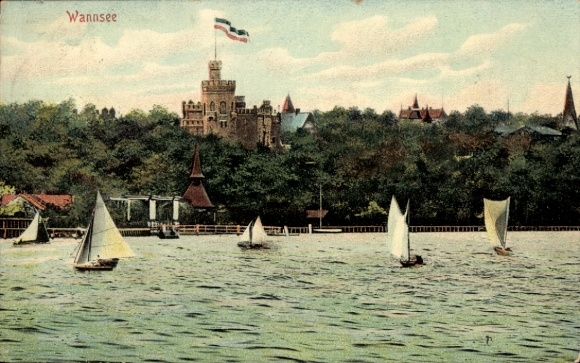 Ak Berlin Zehlendorf Wannsee, Boote