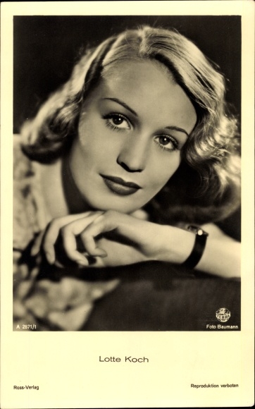 Ak Schauspielerin Lotte Koch, Portrait