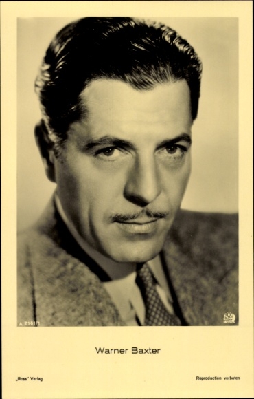 Ak Schauspieler Warner Baxter, Portrait