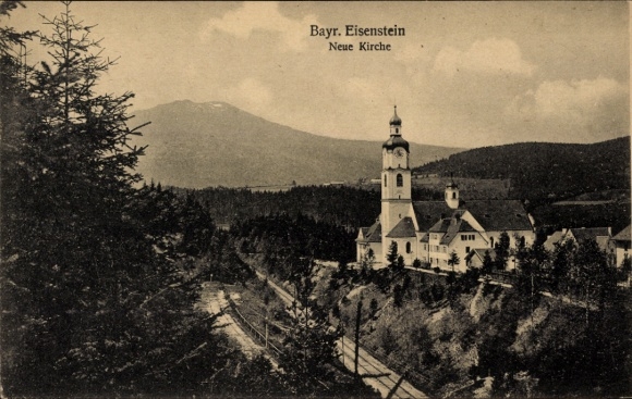 Ak Bayerisch Eisenstein im Bayrischen Wald Niederbayern, Neue Kirche