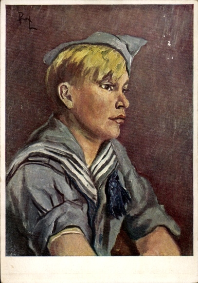 Künstler Ak Peter Martin Lampel, Marine-HJ, Jugendland-Postkarte 63