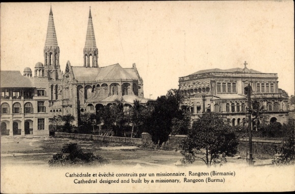 Ak Rangun Rangoon Myanmar, Kathedrale, Bischofssitz,  Burma, Missionar