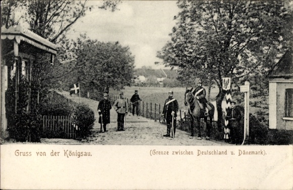 Ak Königsau, Grenze zwischen Deutschland und Dänemark