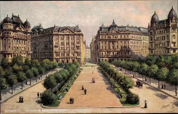 6 Künstler AK im Umschlag Budapest Ungarn, von Noel Beraud