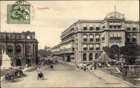 Ak Colombo Ceylon Sri Lanka, Straßenpartie