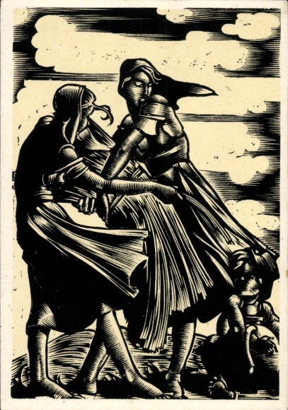 Künstler Ak Zum Tobel, Hedwig, Die Jahreszeiten, Sommer, Allegorie, Getreideernte