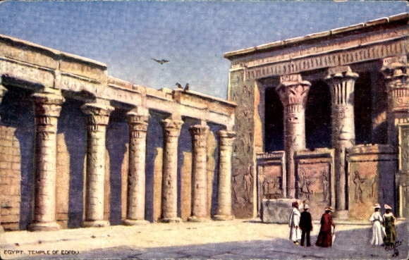 Künstler Ak Edfou Ägypten, Edfou Tempel, Tuck Series VIII No 7434