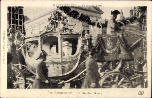 Ak Niederländischer Adel, Hochzeitszug, Kutsche