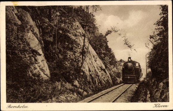 Ak Bornholm Dänemark, Kleven, Eisenbahn
