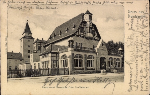 Ak Berlin Wilmersdorf Grunewald, Hundekehle, Restaurant Herrmann Otto