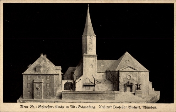 Ak Schwabing München Bayern, Neue St. Sylvester Kirche