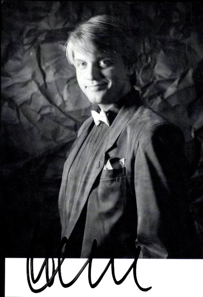 Autogrammkarte Schauspieler, Komiker und Autor Hape Kerkeling, Portrait, Autogramm