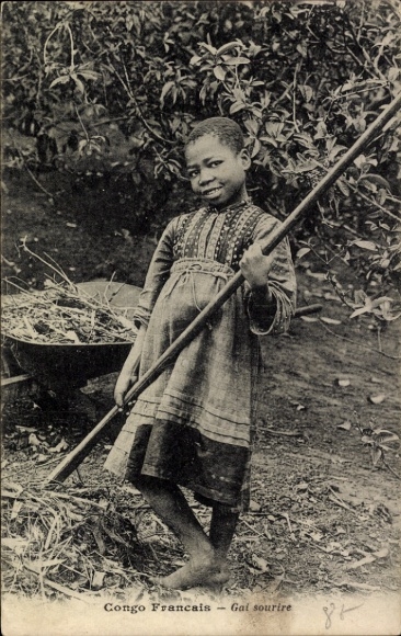 Ak Französisch Kongo, Gai sourire, Afrikanisches Mädchen
